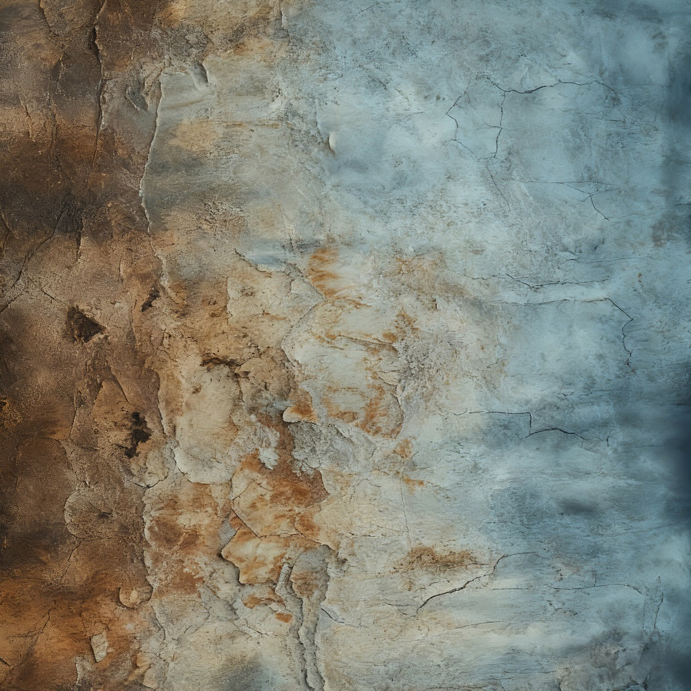 Concrete Backdrop Rustic Brown Blue Texture Portrait Photography Backdrop UK LXX59-462