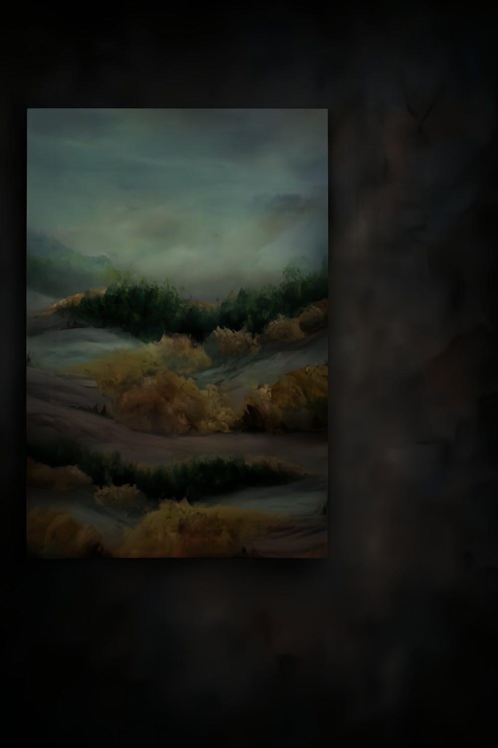 Portrait Studio Backdrop Misty Autumn Landscape Painting Portrait Backdrop UK LXX59-464