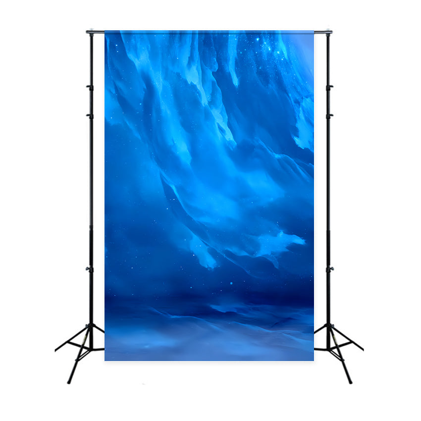 Blue Portrait Backdrop Deep Arctic Blue Abstract Portrait Photo Backdrop UK LXX59-466