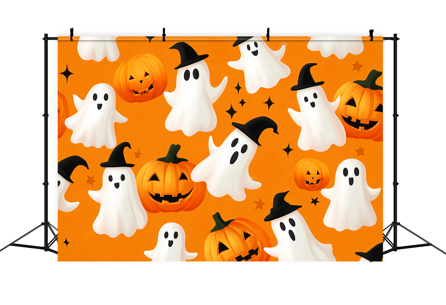 Ghost Backdrop Pumpkin Ghost Pattern Design Halloween Photo Backdrop UK LXX59-88