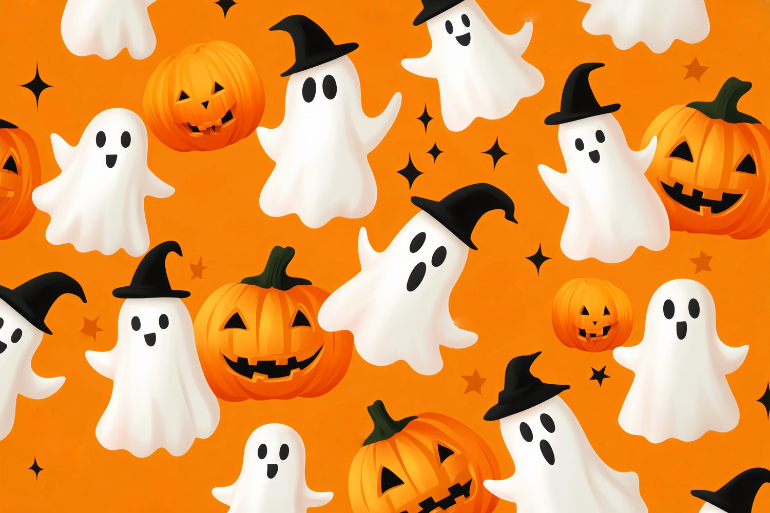 Ghost Backdrop Pumpkin Ghost Pattern Design Halloween Photo Backdrop UK LXX59-88