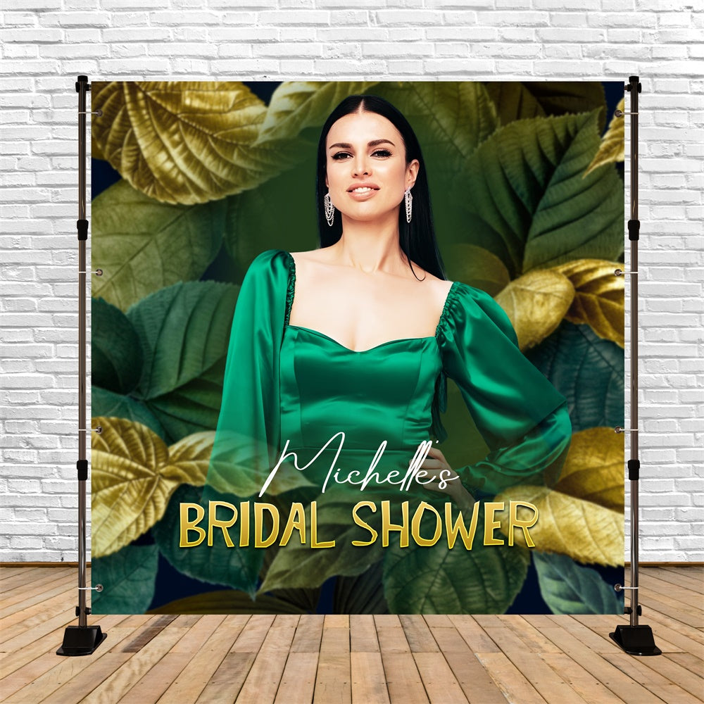 Bridal Shower Photo Backdrop Bold Beauty Leaf Customized Backdrop UK LXX6-112