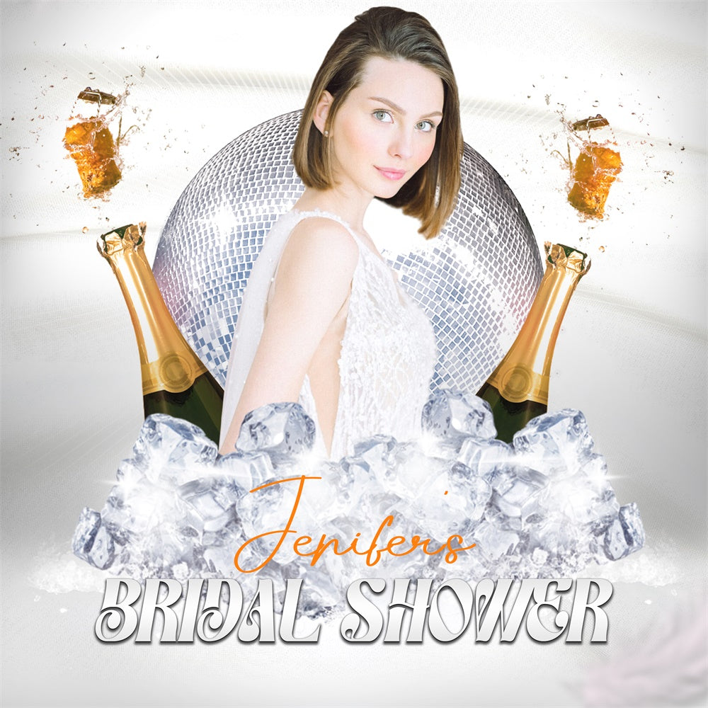 Bridal Shower Backdrops Disco Champagne Chill Personalized Backdrop UK LXX6-114