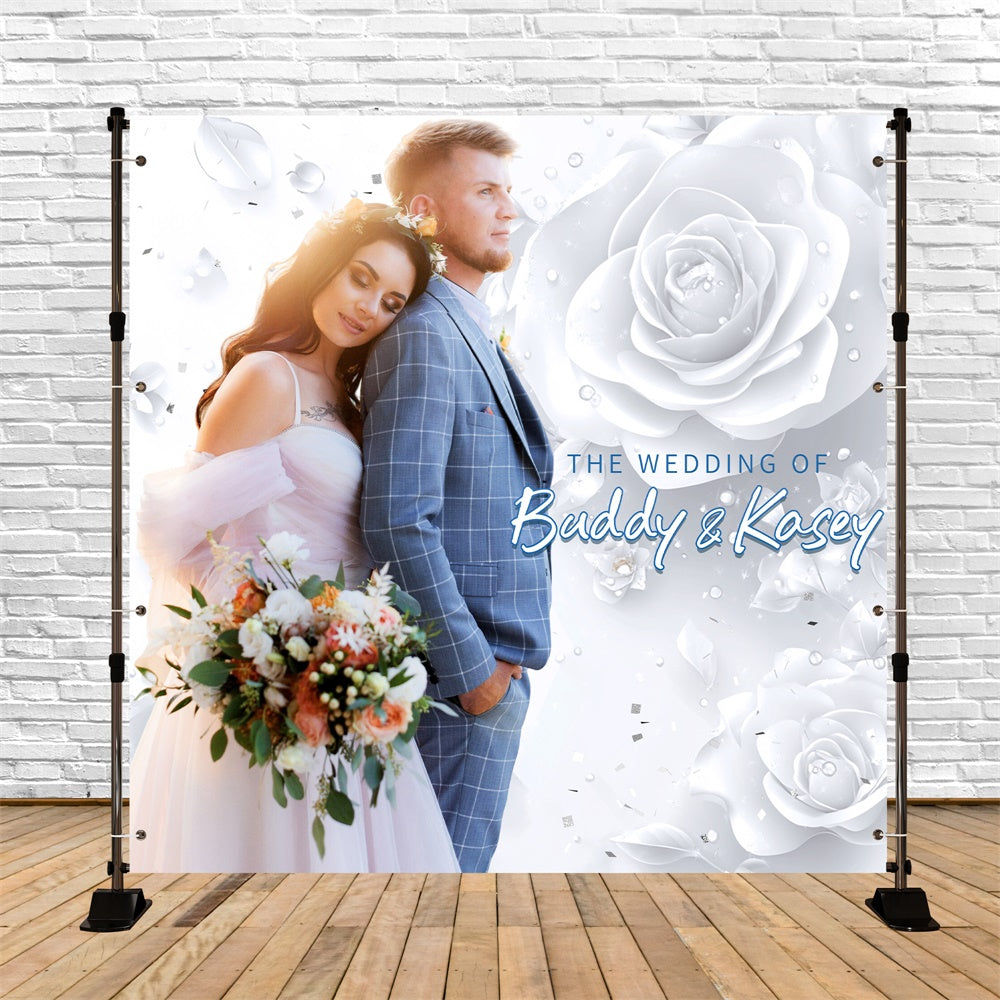 Backdrop For Wedding Eternal Petals Romance Personalized Backdrop UK LXX6-116