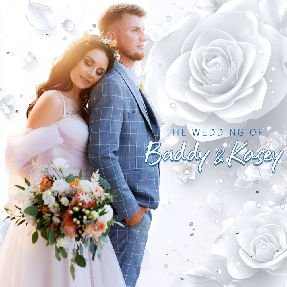 Backdrop For Wedding Eternal Petals Romance Personalized Backdrop UK LXX6-116