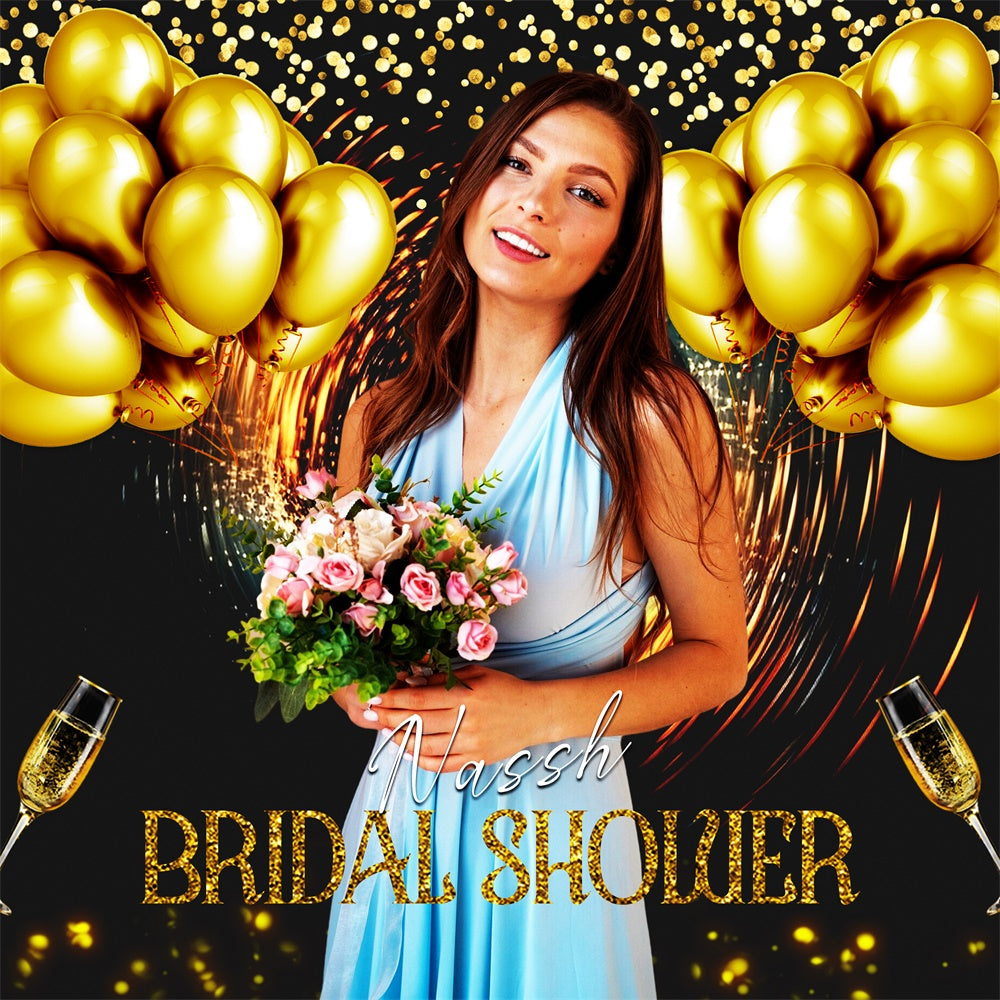 Wedding Photo Backdrop Glam Night Confetti Personalized Backdrop UK LXX6-122