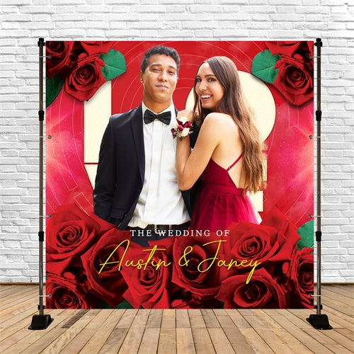 Customized Wedding Backdrop Classic Rose Elegant Backdrop UK LXX6-123
