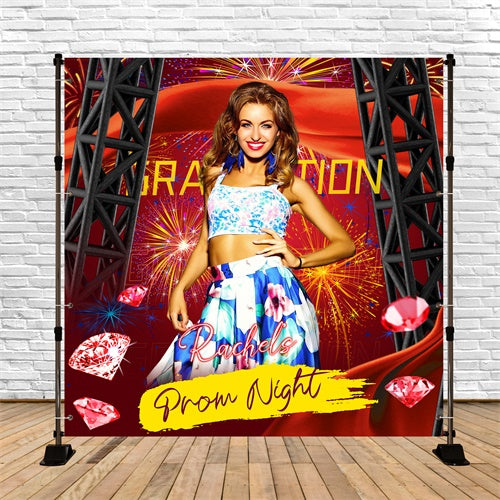 Prom Backdrop Firework Chic Celebration Custom Party Graduation Backdrop UK LXX6-152