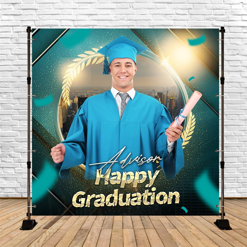 Graduation Backdrop City Light Modern Customized Party Graduation Backdrop UK LXX6-154