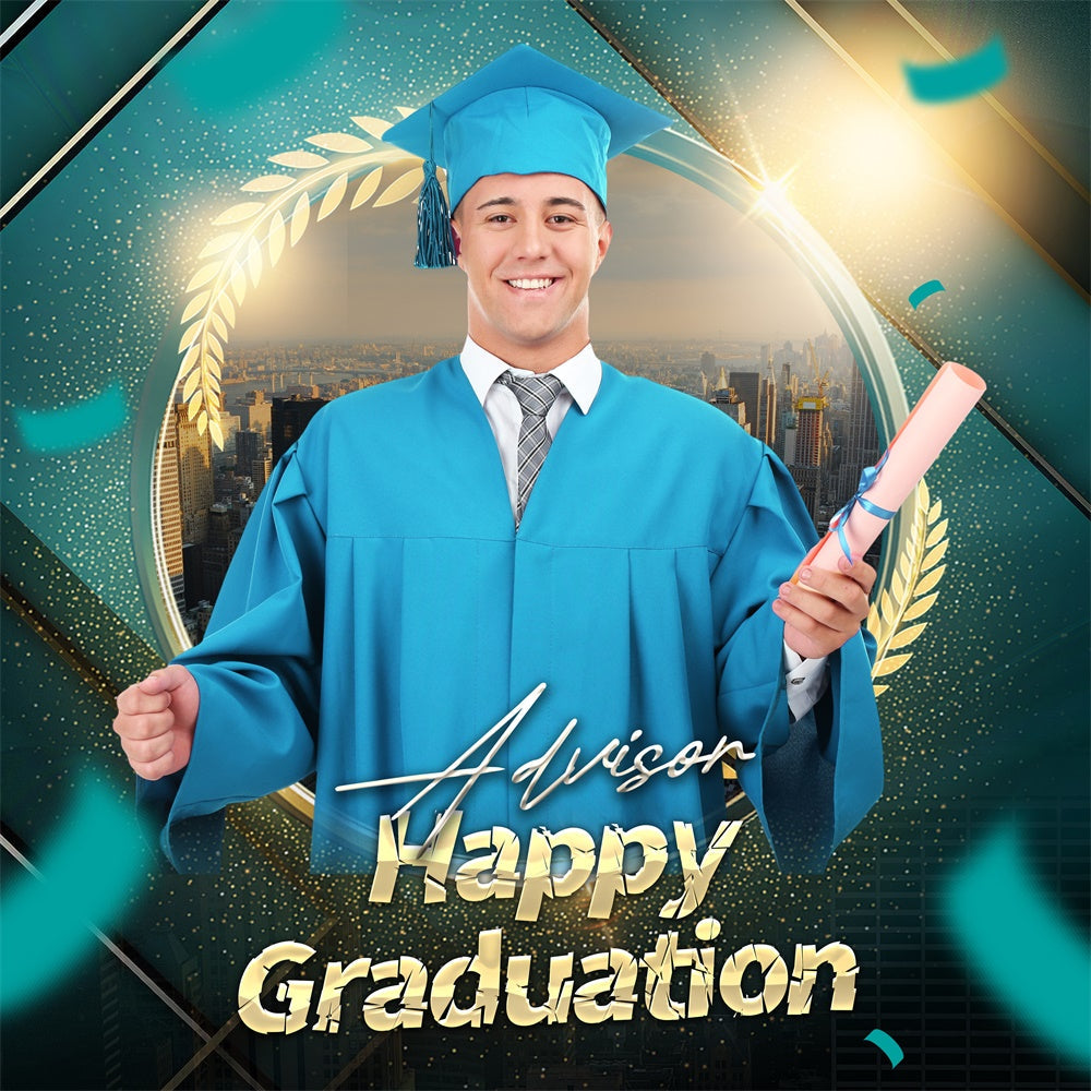 Graduation Backdrop City Light Modern Customized Party Graduation Backdrop UK LXX6-154