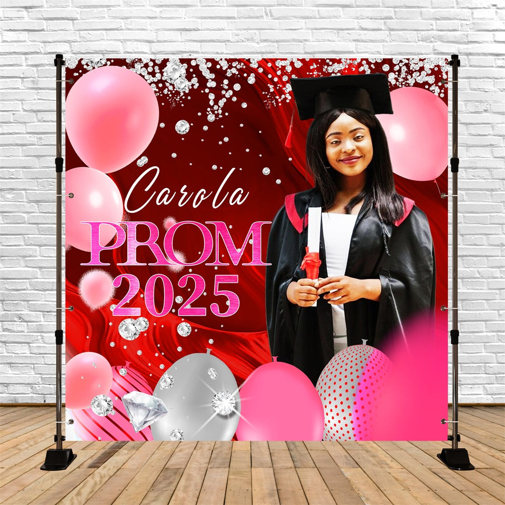 Backdrop For Prom Pink Sparkle Diamond Custom Party Graduation Backdrop UK LXX6-160