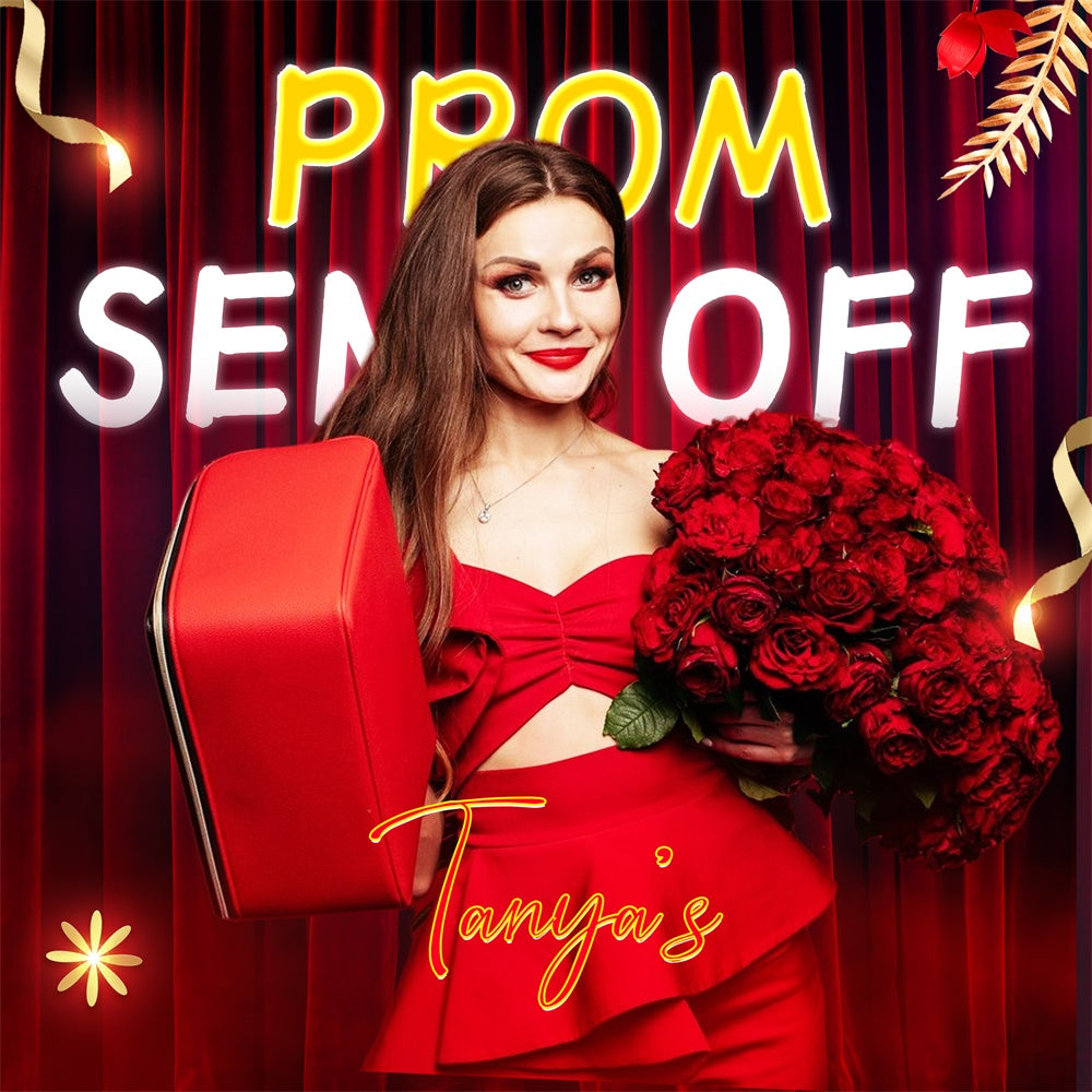 Prom Photo Backdrop Red Curtain Rose Customized Party Graduation Backdrop UK LXX6-175