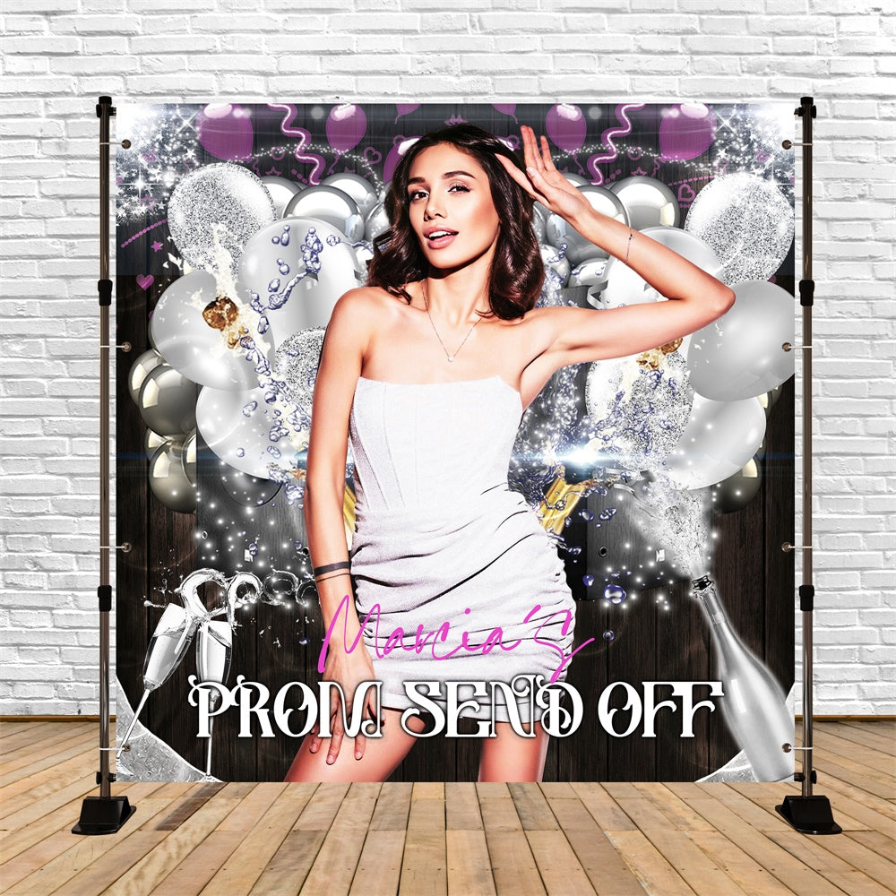 Prom Photo Backdrops Silvery Glamour Custom Party Graduation Backdrop UK LXX6-180