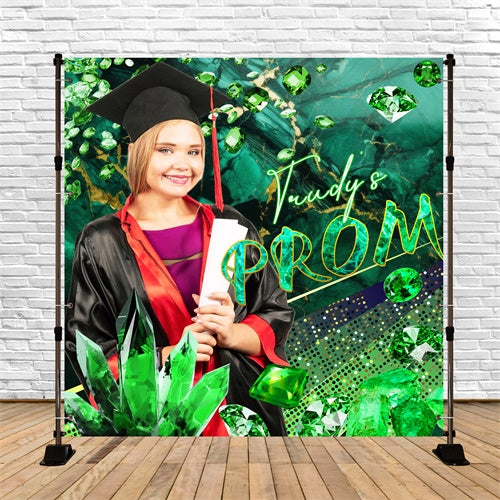 Prom Backdrops Royal Green Sparkle Customized Party Graduation Backdrop UK LXX6-183