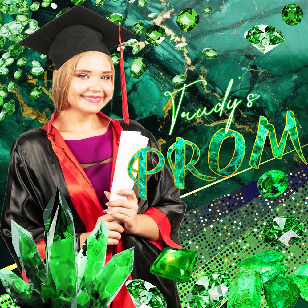 Prom Backdrops Royal Green Sparkle Customized Party Graduation Backdrop UK LXX6-183