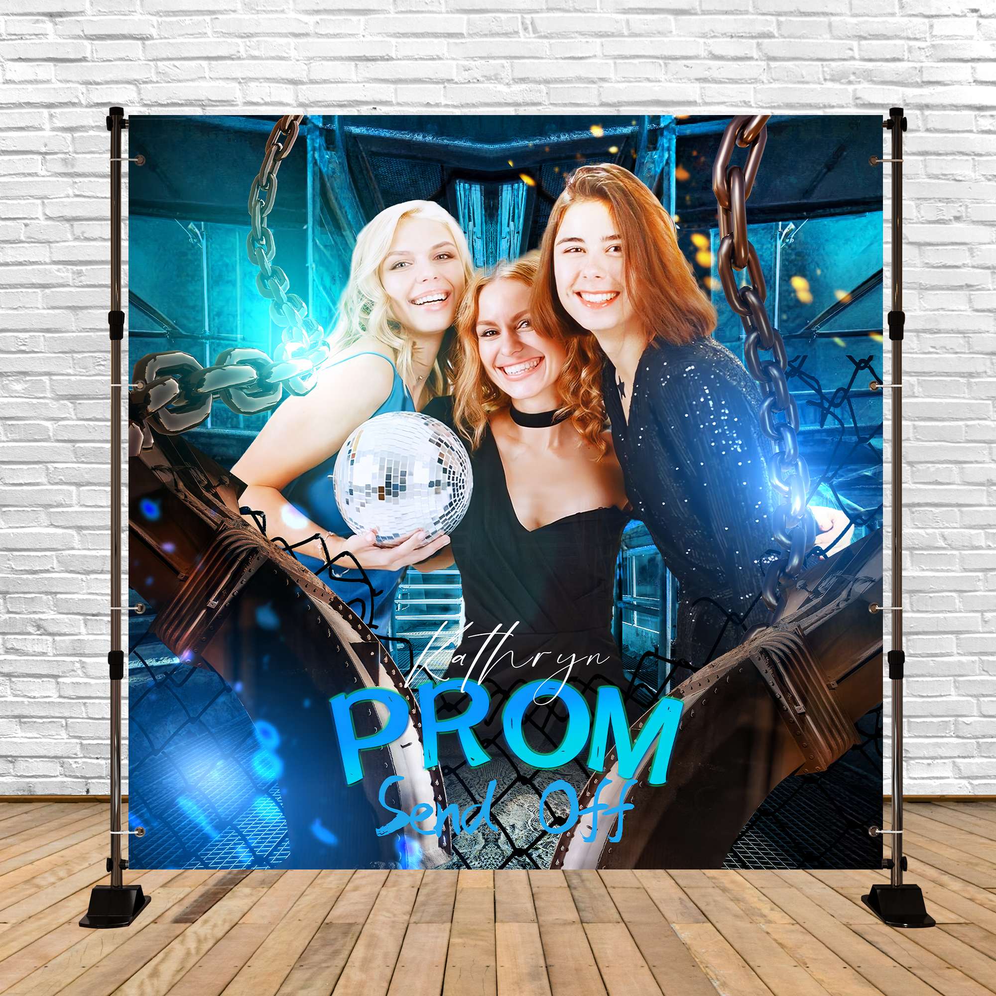 Prom Backdrop Ideas Disco Glow Night Customized Party Graduation Backdrop UK LXX6-186