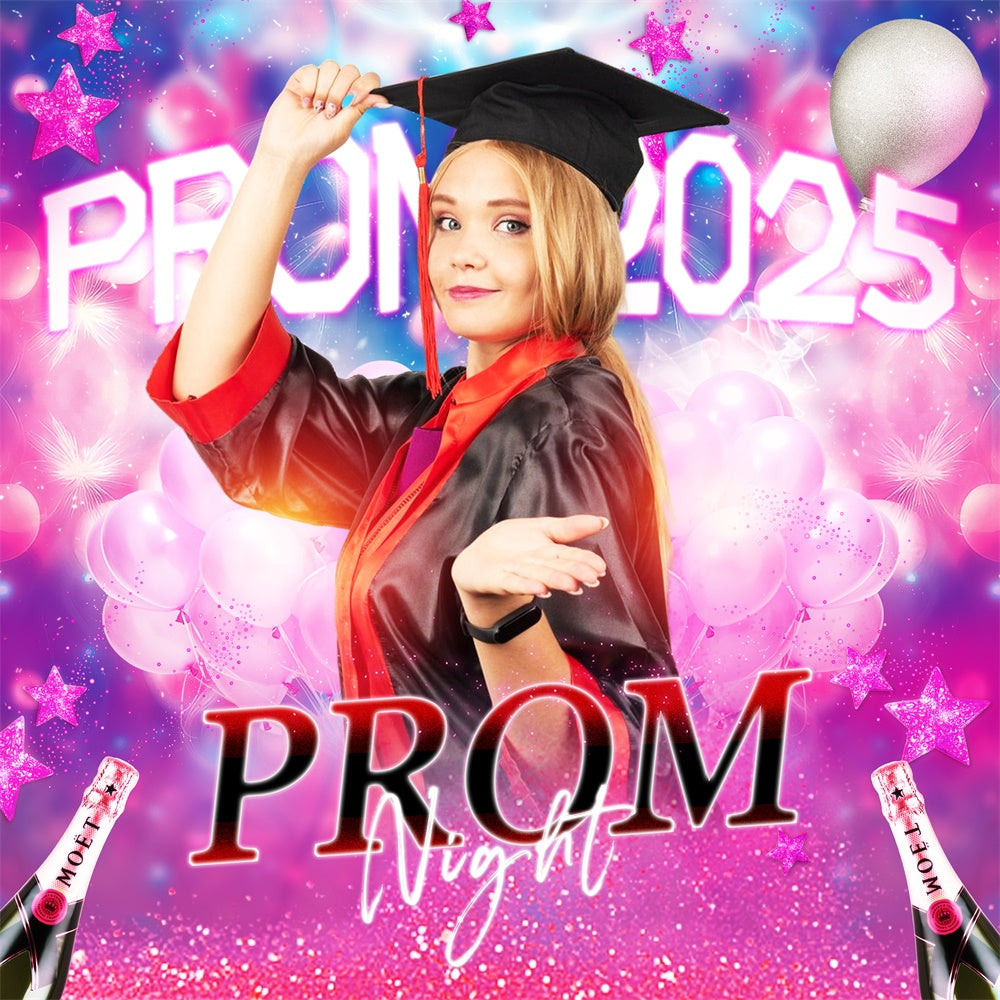 Prom 2025 Backdrop Fantasy Lights Customized Party Graduation Backdrop UK LXX6-199