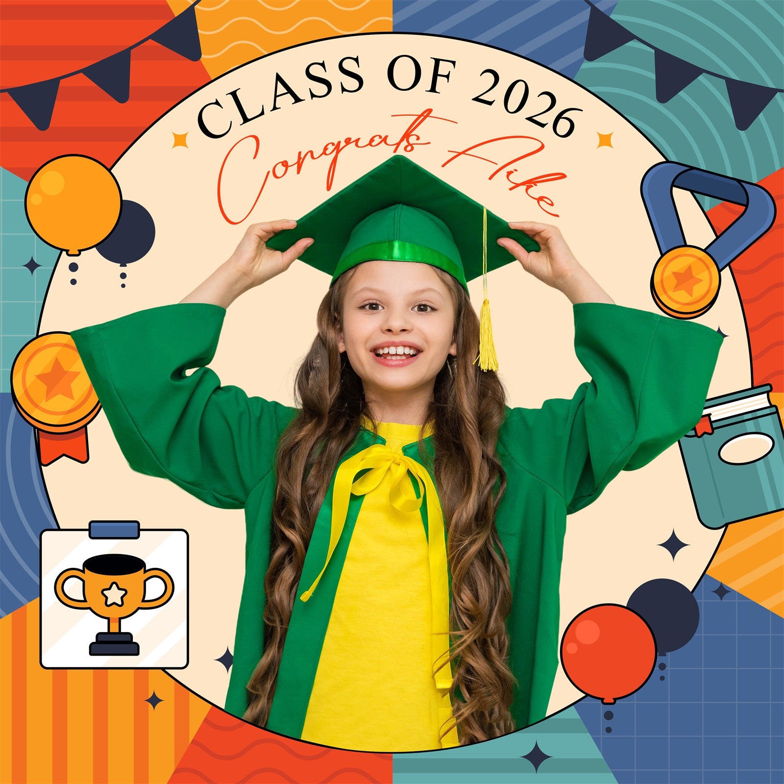 Preschool Graduation Backdrop Award Time Custom Party Graduation Backdrop UK LXX6-209