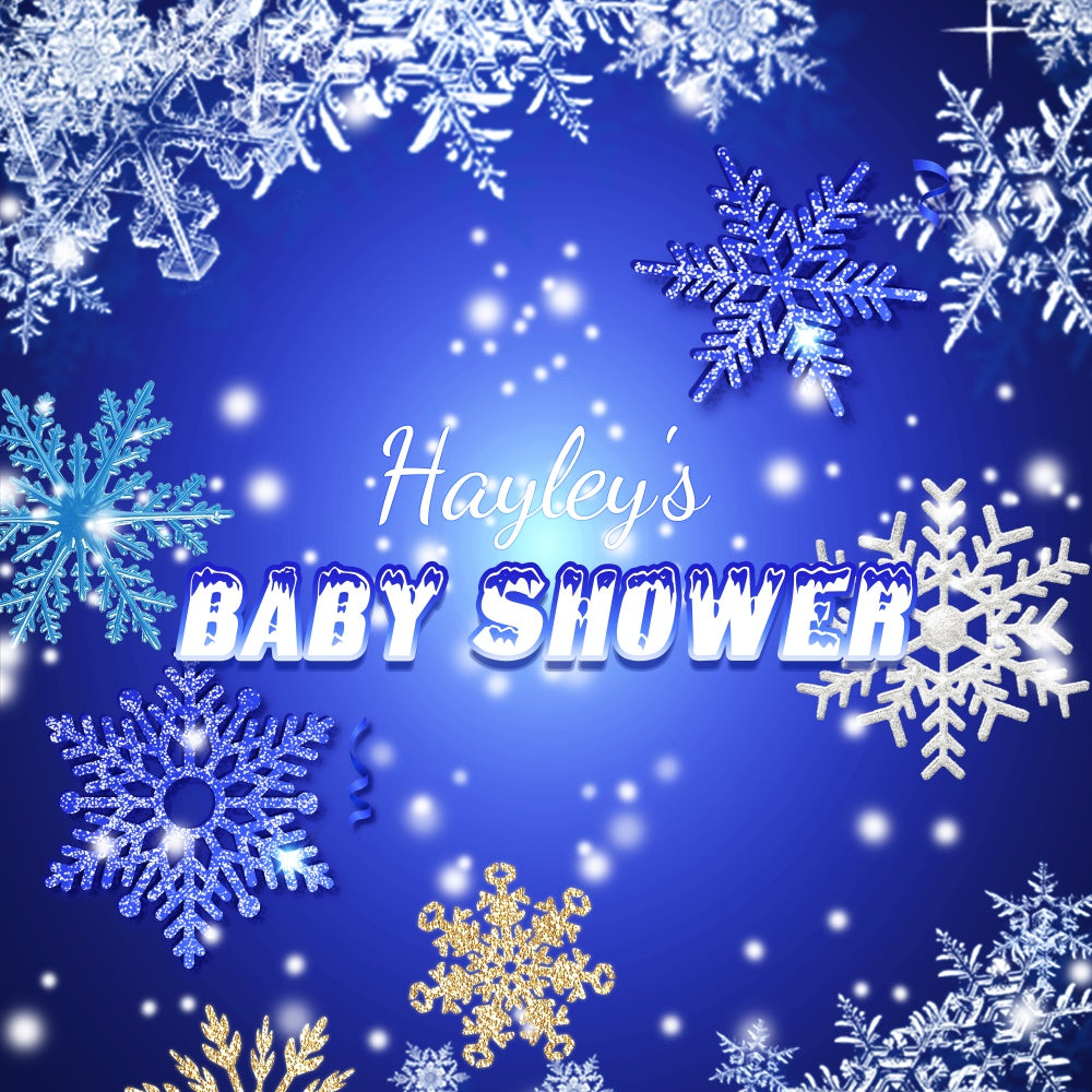 Baby Shower Backdrop Ideas Snow Queen Blue Custom Backdrop UK LXX6-224