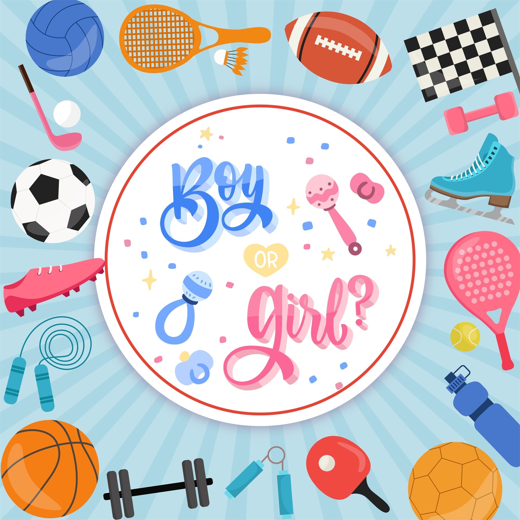 Baby Shower Backdrop Ideas Sports Gender Reveal Backdrop UK LXX6-229