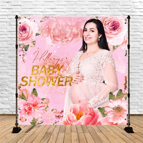 Baby In Bloom Backdrop Pink Dream Flowers Personalized Backdrop UK LXX6-4
