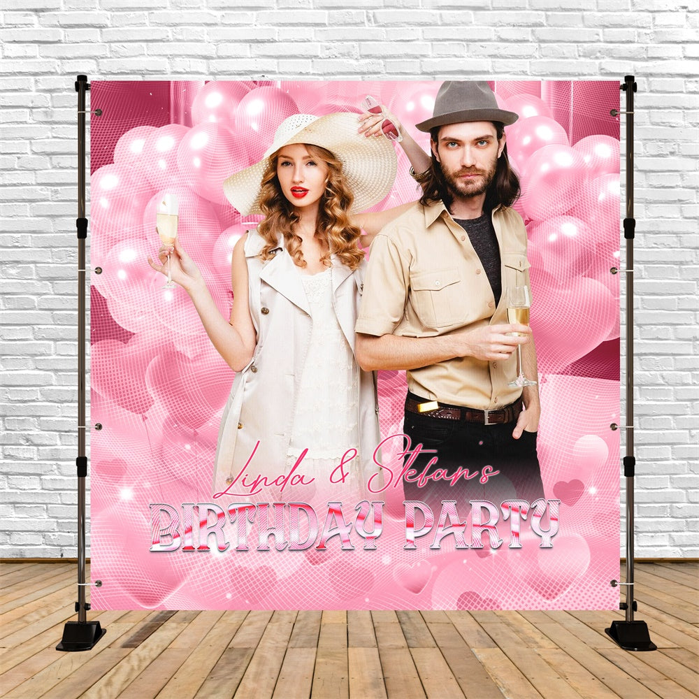 Backdrop Ideas For Birthday Chic Couple Balloon Custom Backdrop UK LXX6-53