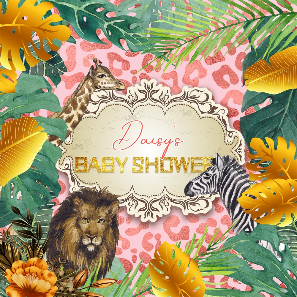 Backdrop For Baby Shower Wild Jungle Adventure Custom Backdrop UK LXX6-6