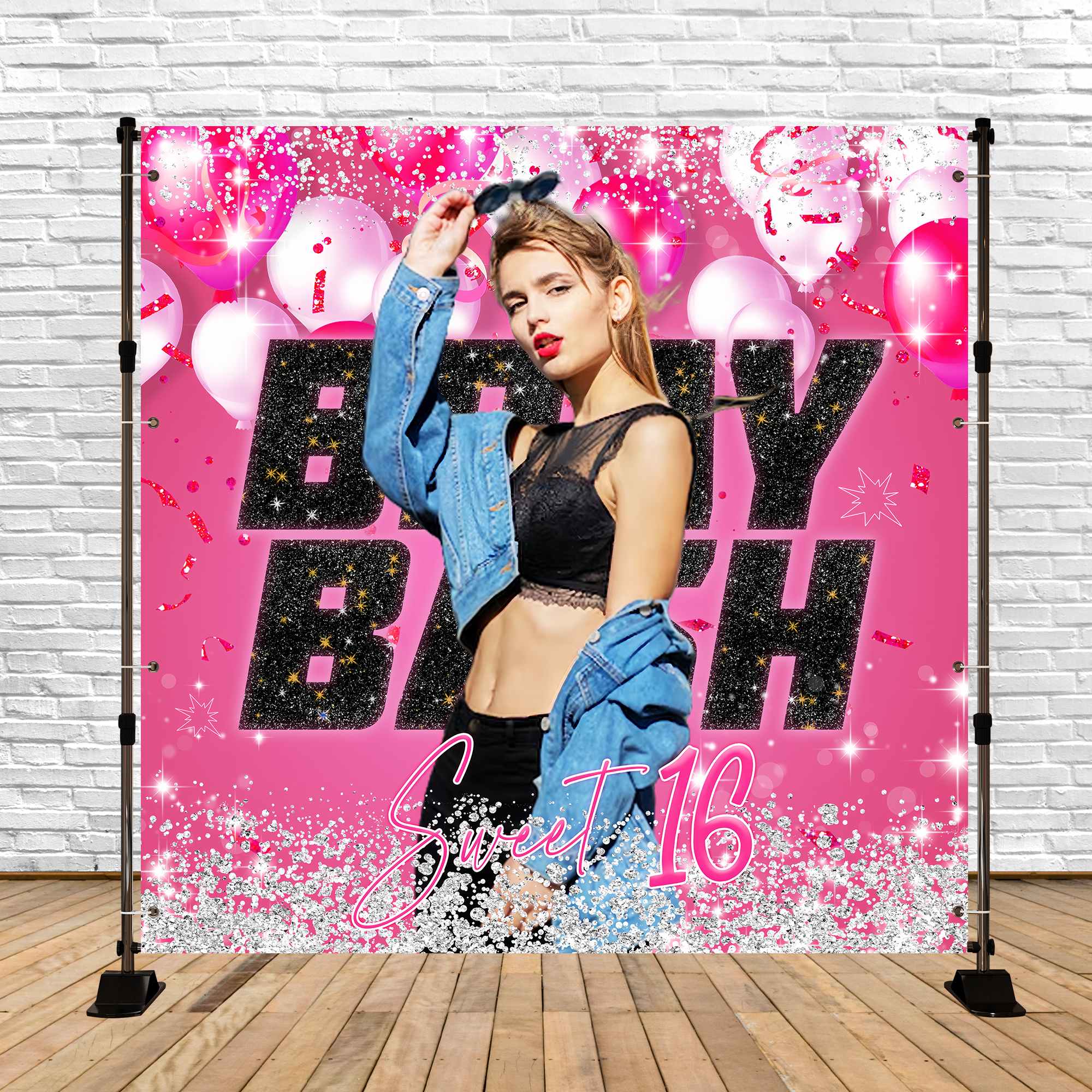 Happy Birthday Backdrops Confetti Dream Sweet 16 Custom Backdrop UK LXX6-60