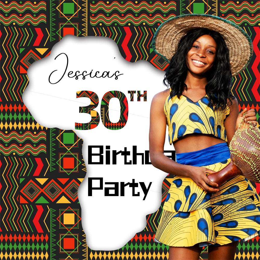30th Birthday Backdrop Vibrant Culture Custom Birthday Backdrop UK LXX6-78