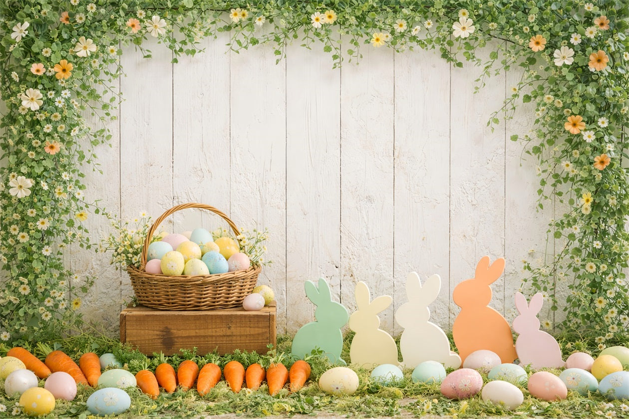 Easter Bunny Silhouette Backdrop Carrot Bundle Egg Basket Backdrop For Easter UK LXX61-115