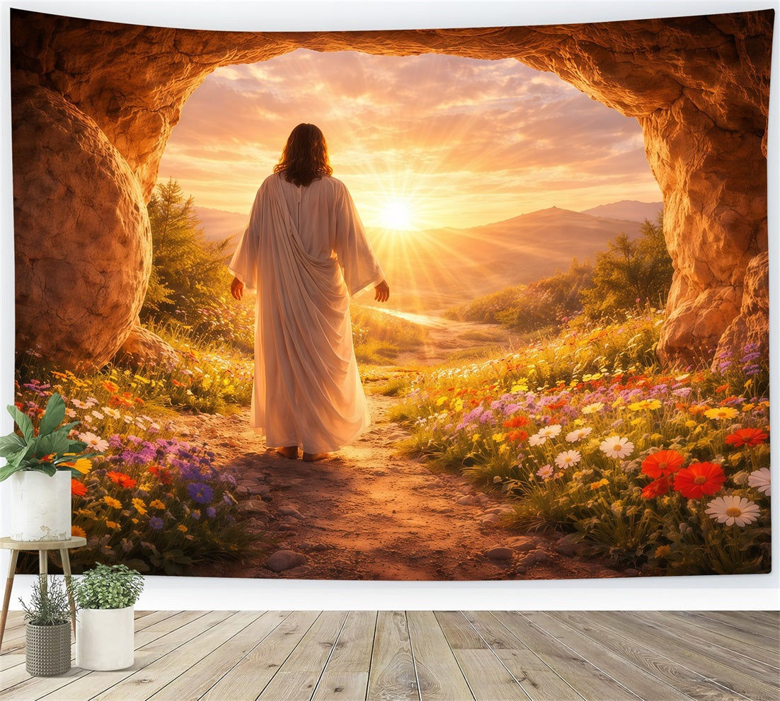 Christian Easter Photo Backdrop He Is Risen Glory Glow Easter Picture Backdrop UK LXX61-138