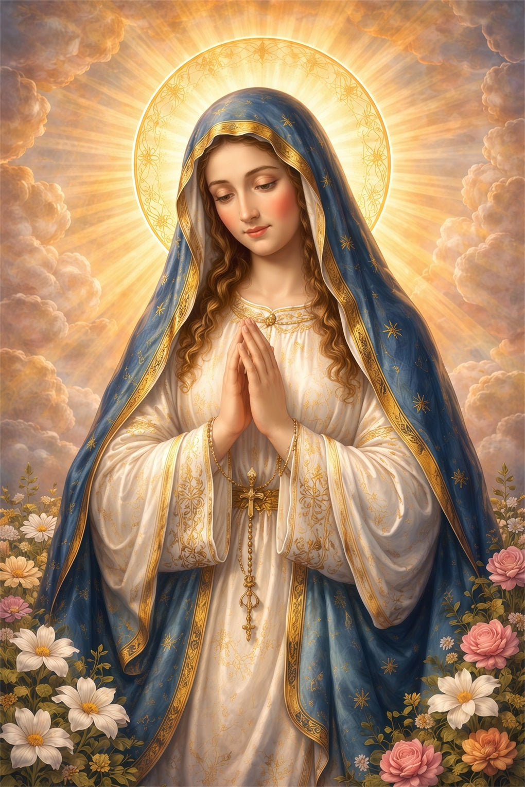 Religious Easter Backdrops He Is Risen Virgin Mary Easter Backdrop Ideas UK LXX61-146