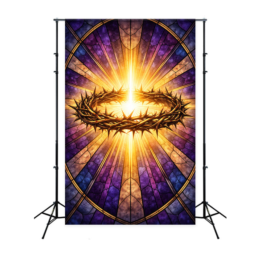 Religious Easter Backdrops He Is Risen Crown Thorns Easter Picture Backdrops UK LXX61-150