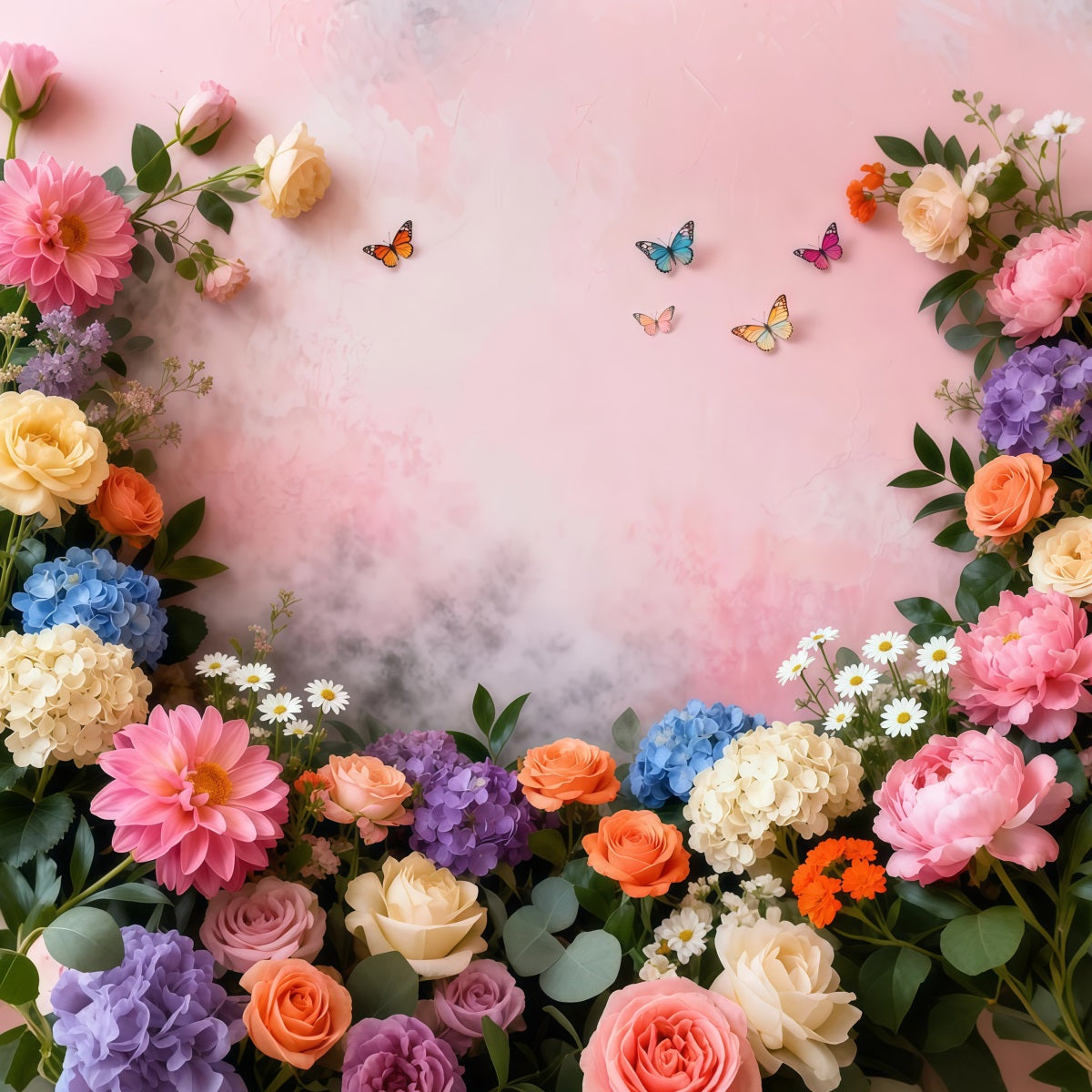 Butterfly Backdrop Pastel Bloom Butterfly Frame Spring Backdrop UK LXX61-151