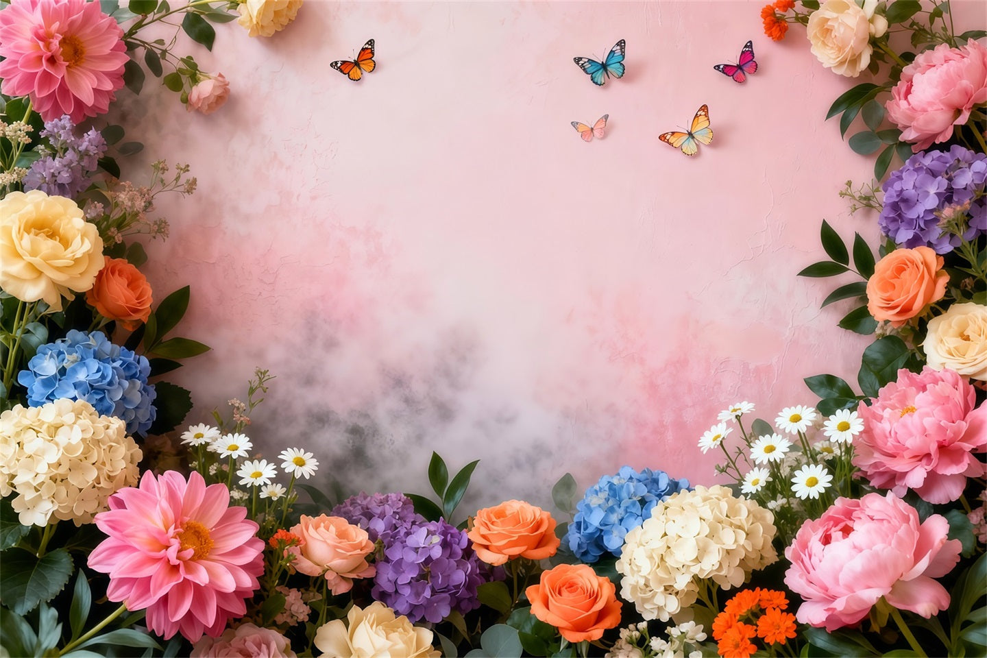 Butterfly Backdrop Pastel Bloom Butterfly Frame Spring Backdrop UK LXX61-151