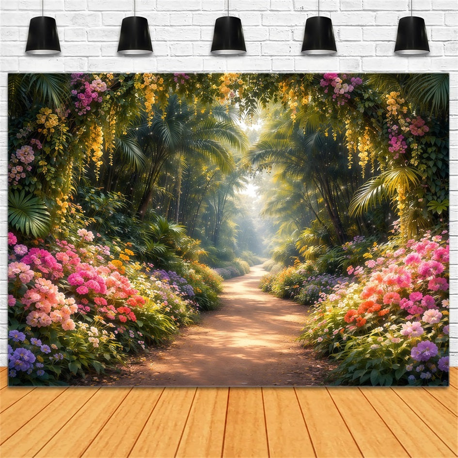 Garden Backdrop Enchanted Garden Blossom Walk Spring Photo Backdrop UK LXX61-153