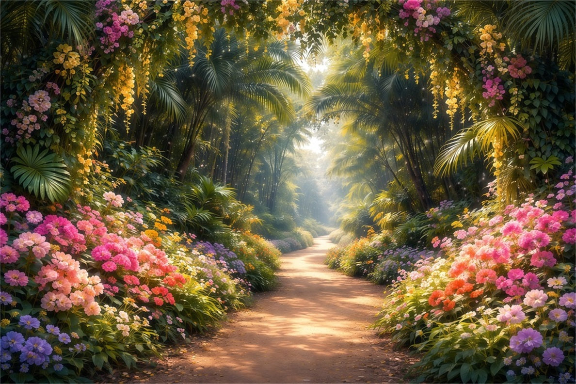 Garden Backdrop Enchanted Garden Blossom Walk Spring Photo Backdrop UK LXX61-153
