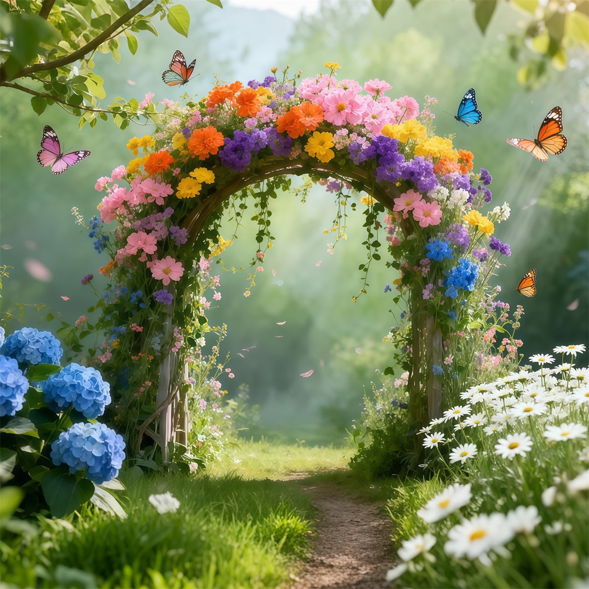 Butterfly Backdrops Wildflower Arch Meadow Forest Spring Backdrop Ideas UK LXX61-161