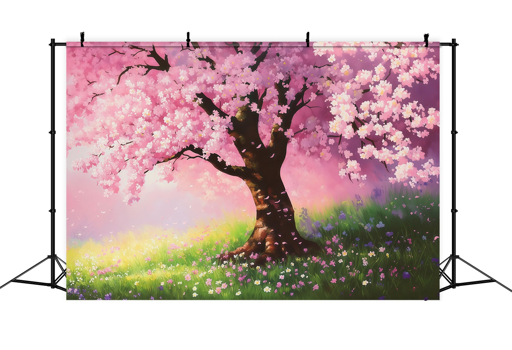 Cherry Blossom Backdrop Dreamy Painted Sakura Field Floral Backdrop UK LXX61-176