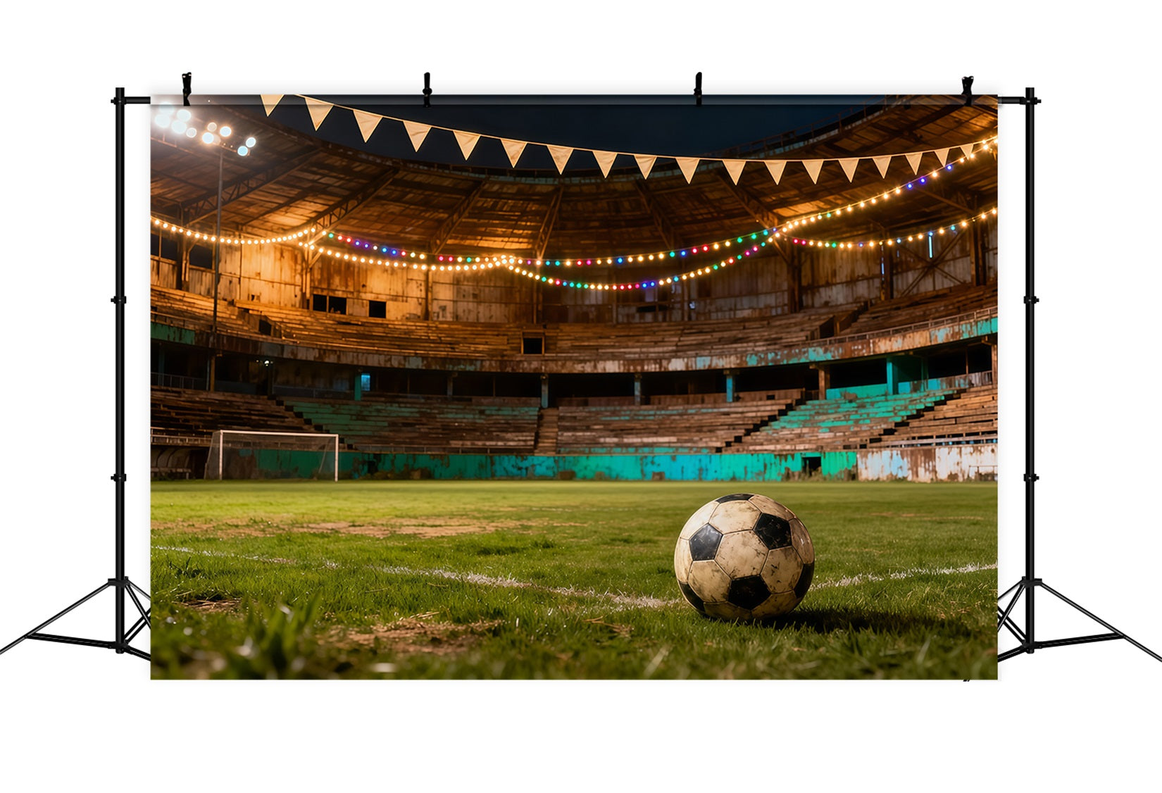 Soccer Photo Backdrop Night Stadium Celebration Lights Sports Photo Backdrop UK LXX61-216