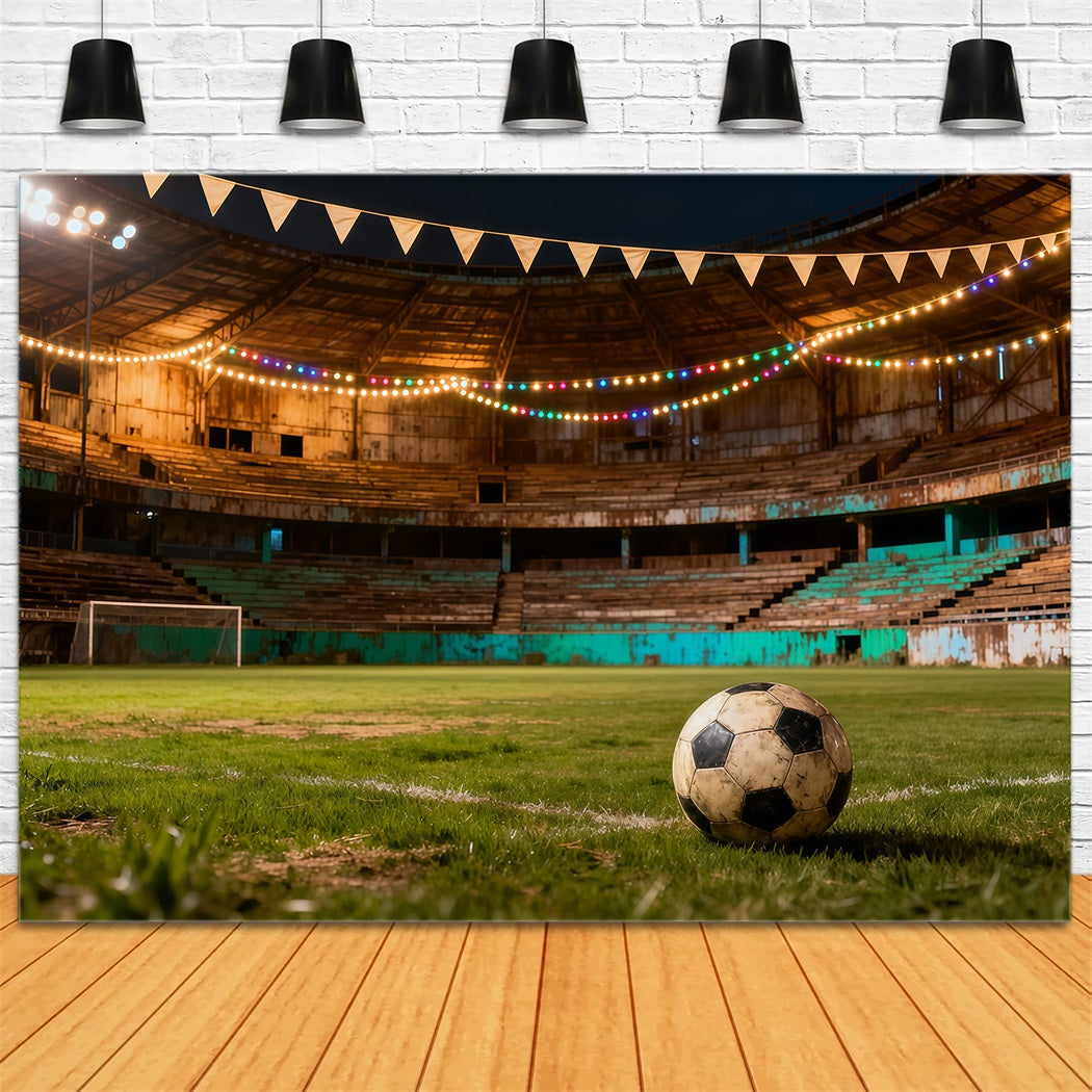 Soccer Photo Backdrop Night Stadium Celebration Lights Sports Photo Backdrop UK LXX61-216