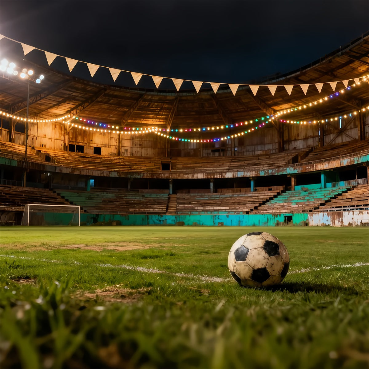 Soccer Photo Backdrop Night Stadium Celebration Lights Sports Photo Backdrop UK LXX61-216