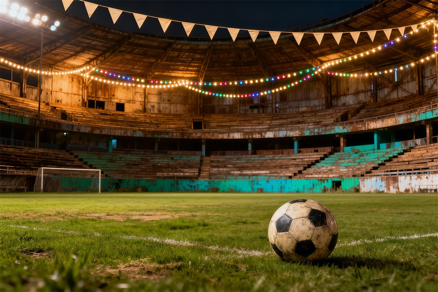 Soccer Photo Backdrop Night Stadium Celebration Lights Sports Photo Backdrop UK LXX61-216