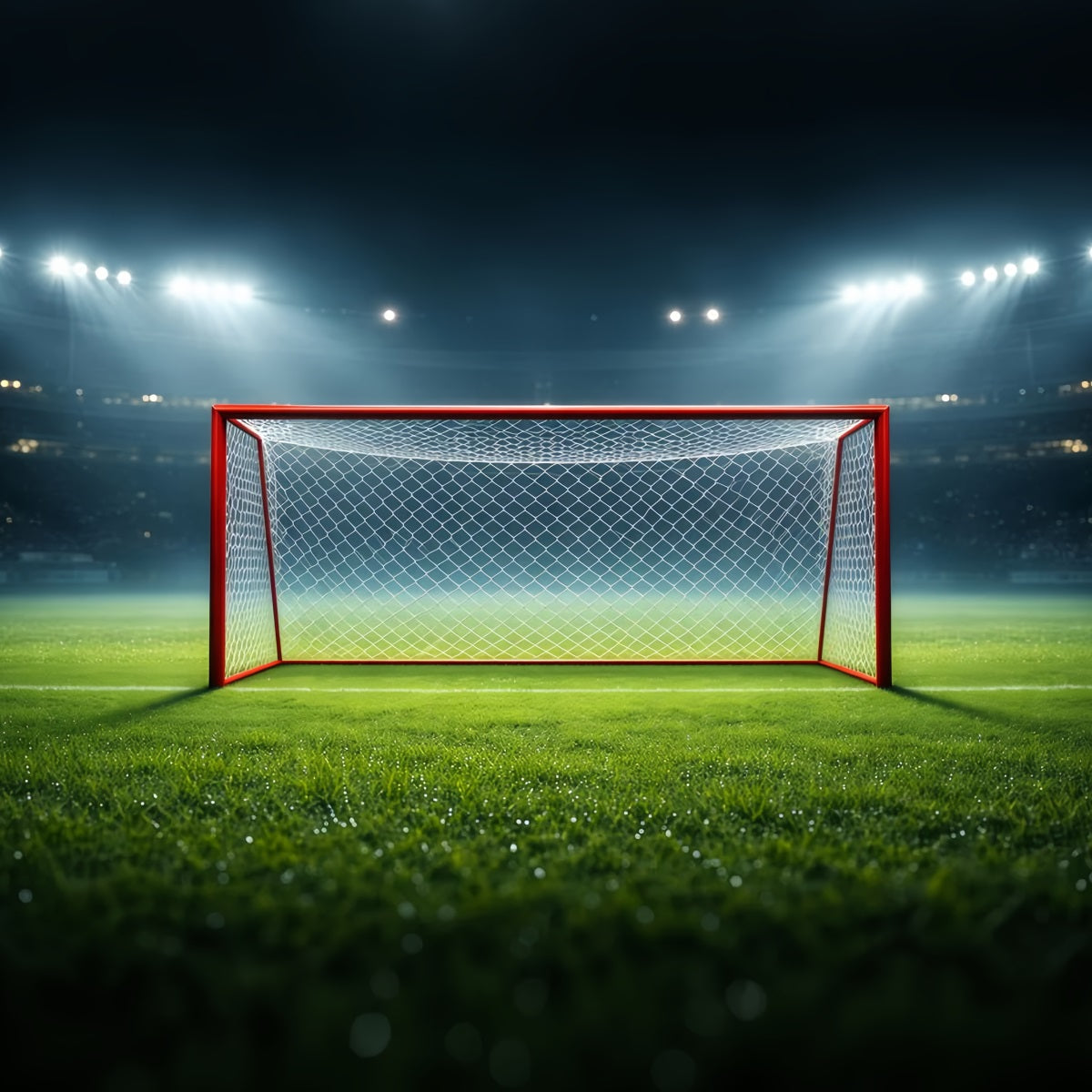 Soccer Field Backdrop Floodlit Goal Center Stage Sports Theme Backdrop UK LXX61-220