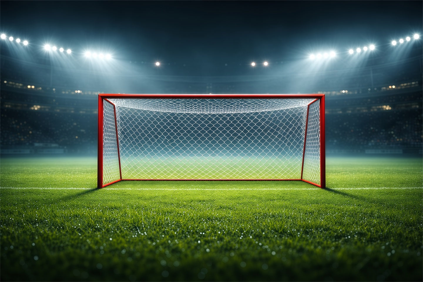 Soccer Field Backdrop Floodlit Goal Center Stage Sports Theme Backdrop UK LXX61-220