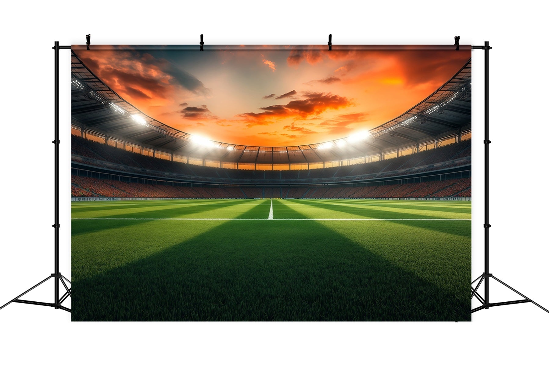 Football Backdrops Sunset Arena Field Panorama Sports Backdrops For Photography UK LXX61-221