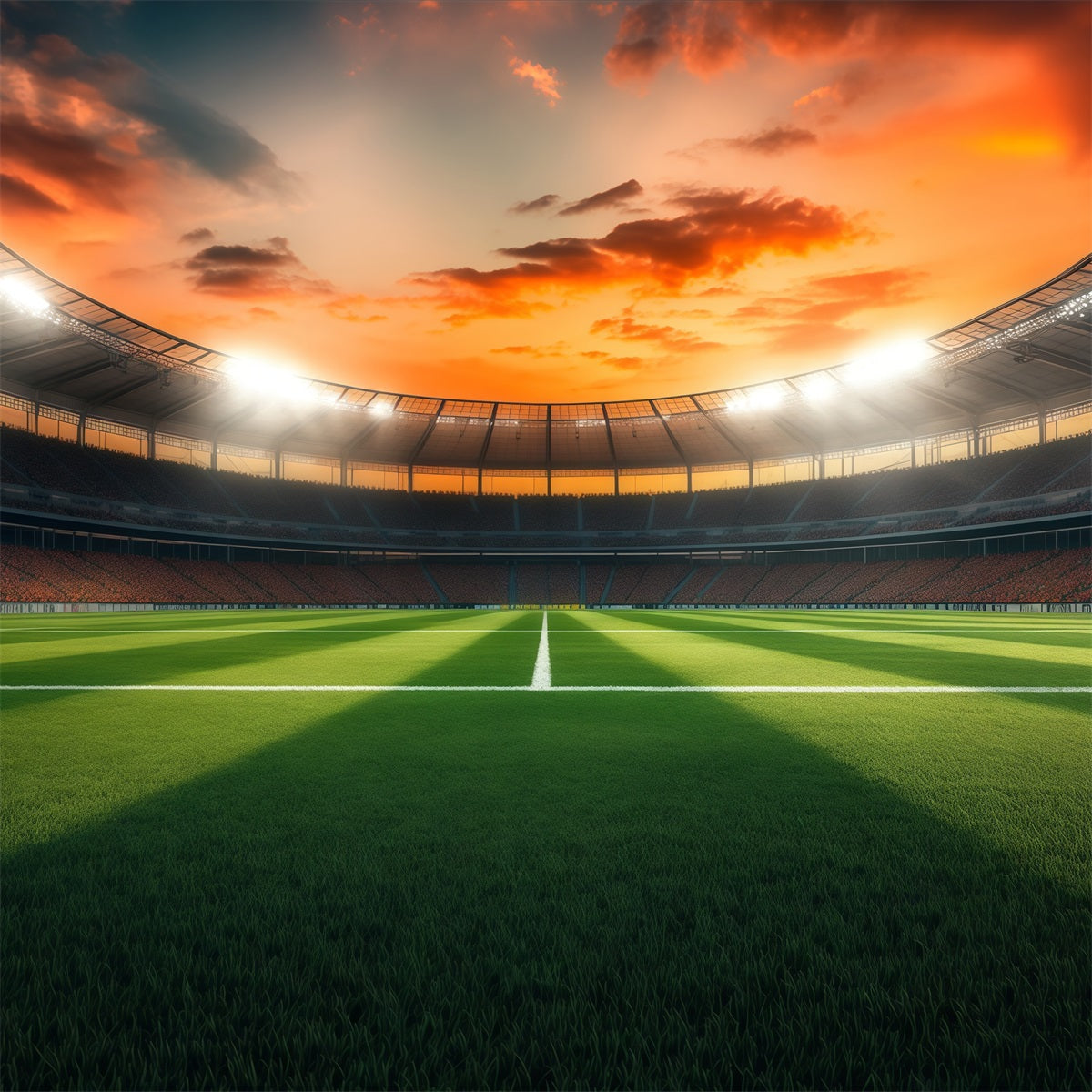 Football Backdrops Sunset Arena Field Panorama Sports Backdrops For Photography UK LXX61-221