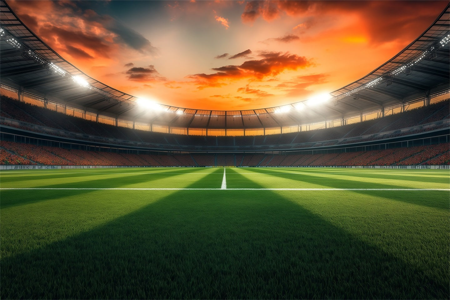 Football Backdrops Sunset Arena Field Panorama Sports Backdrops For Photography UK LXX61-221