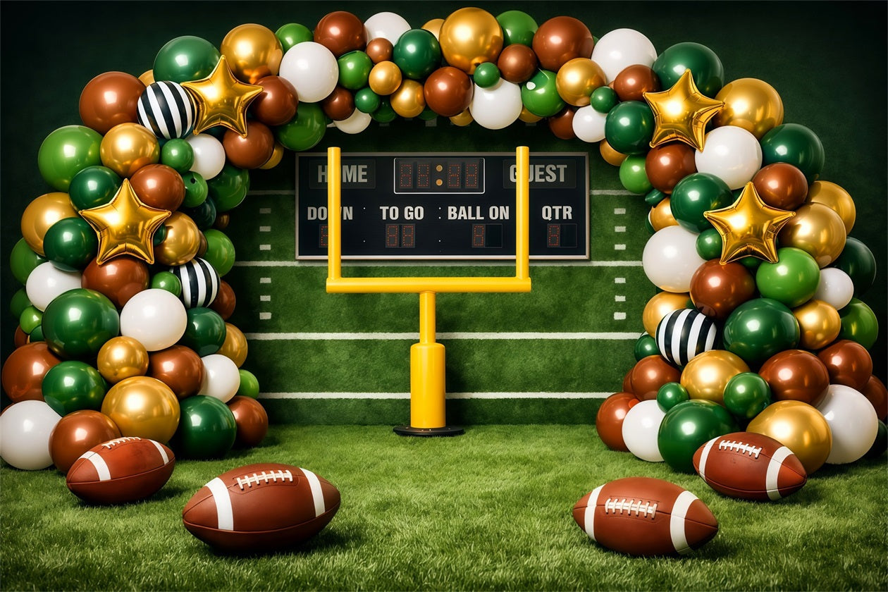 Football Backdrop Scoreboard Balloon Arch Celebration Sports Photo Backdrop UK LXX61-223