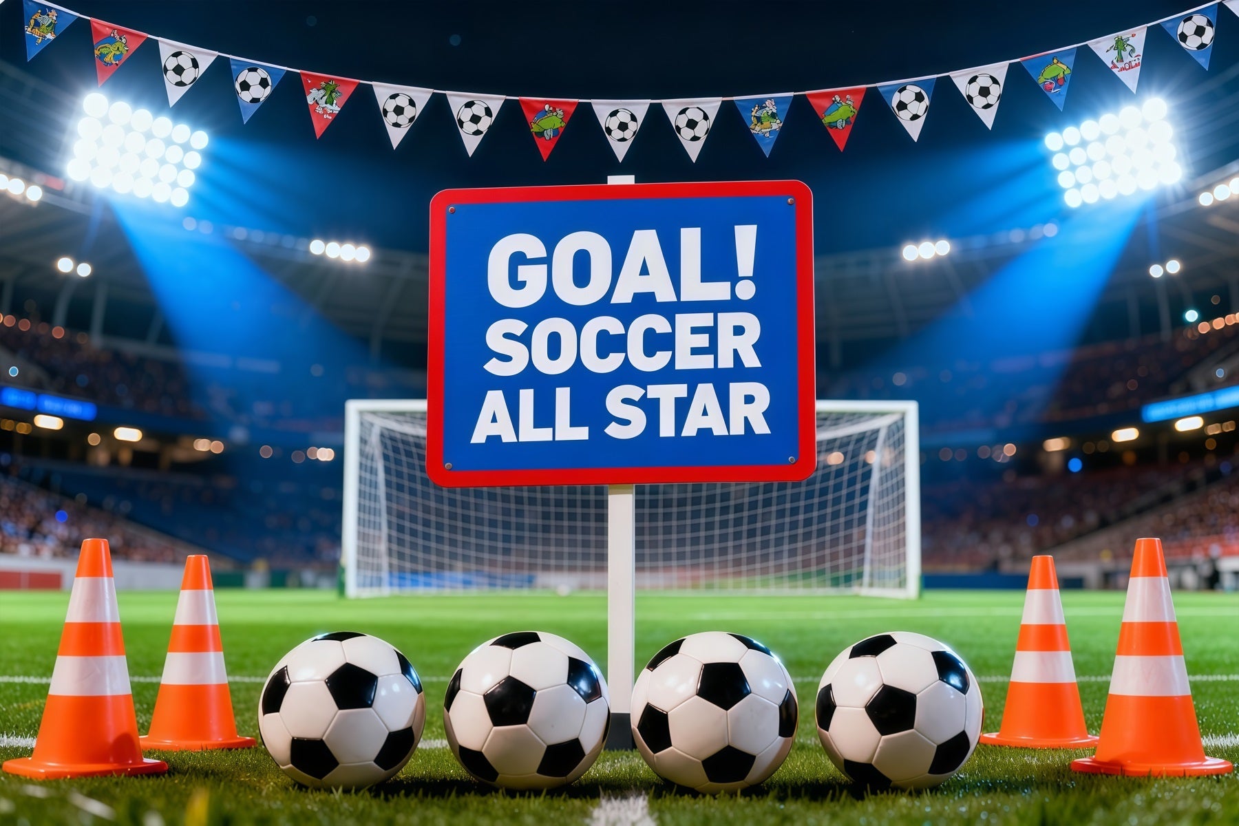 Soccer Stadium Backdrop Goal Celebration Training Field Sports Theme Backdrop UK LXX61-224